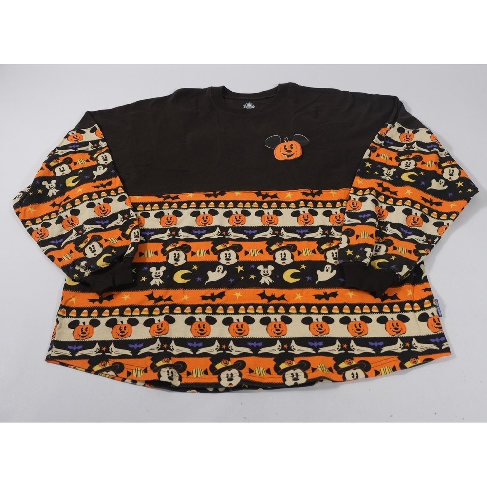 Disney Spirit Jersey Unisex Large Black Halloween Mickey Mouse Pumpkin Boo Shirt